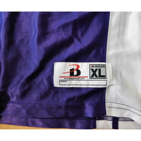 Badger Sportswear Jersey Mens XL Purple White V-Neck Athletic Polyester - Picture 5 of 5